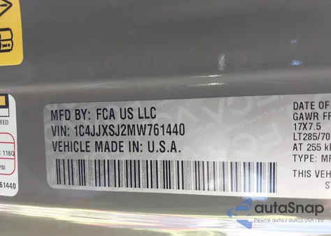 2021 Jeep Wrangler Unlimited Rubicon 392 4X4 z USA, uszkodzony, nr VIN 1C4JJXSJ2MW761440
